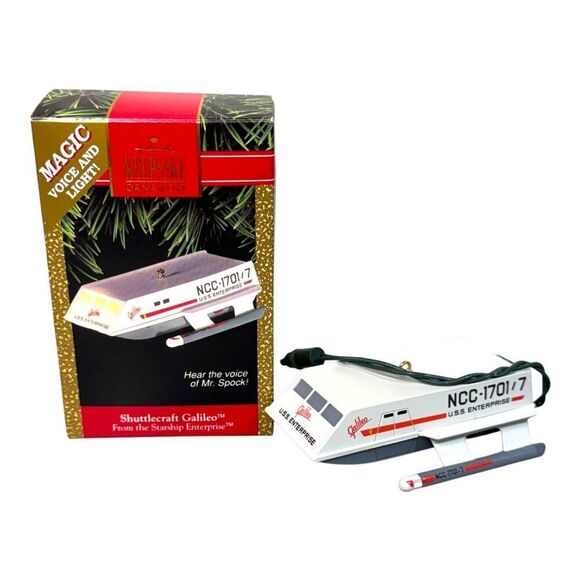 Hallmark Set 3 Star Trek USS Enterprise Galileo Klingon Ship Magic Motion Sound - Picture 2 of 5